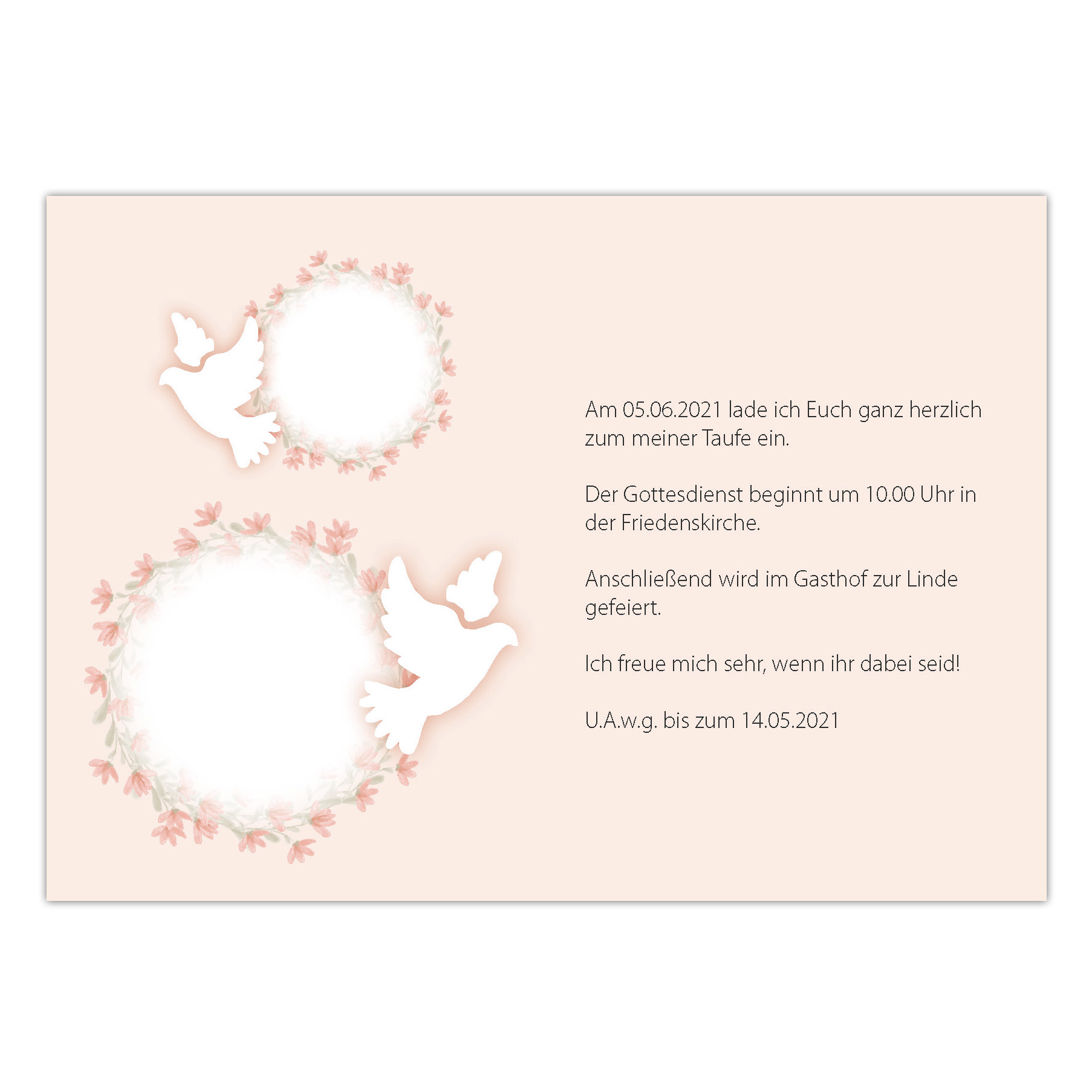 Karte Taufe A6 Seite 2 Karte Taufe A6 Seite 2
