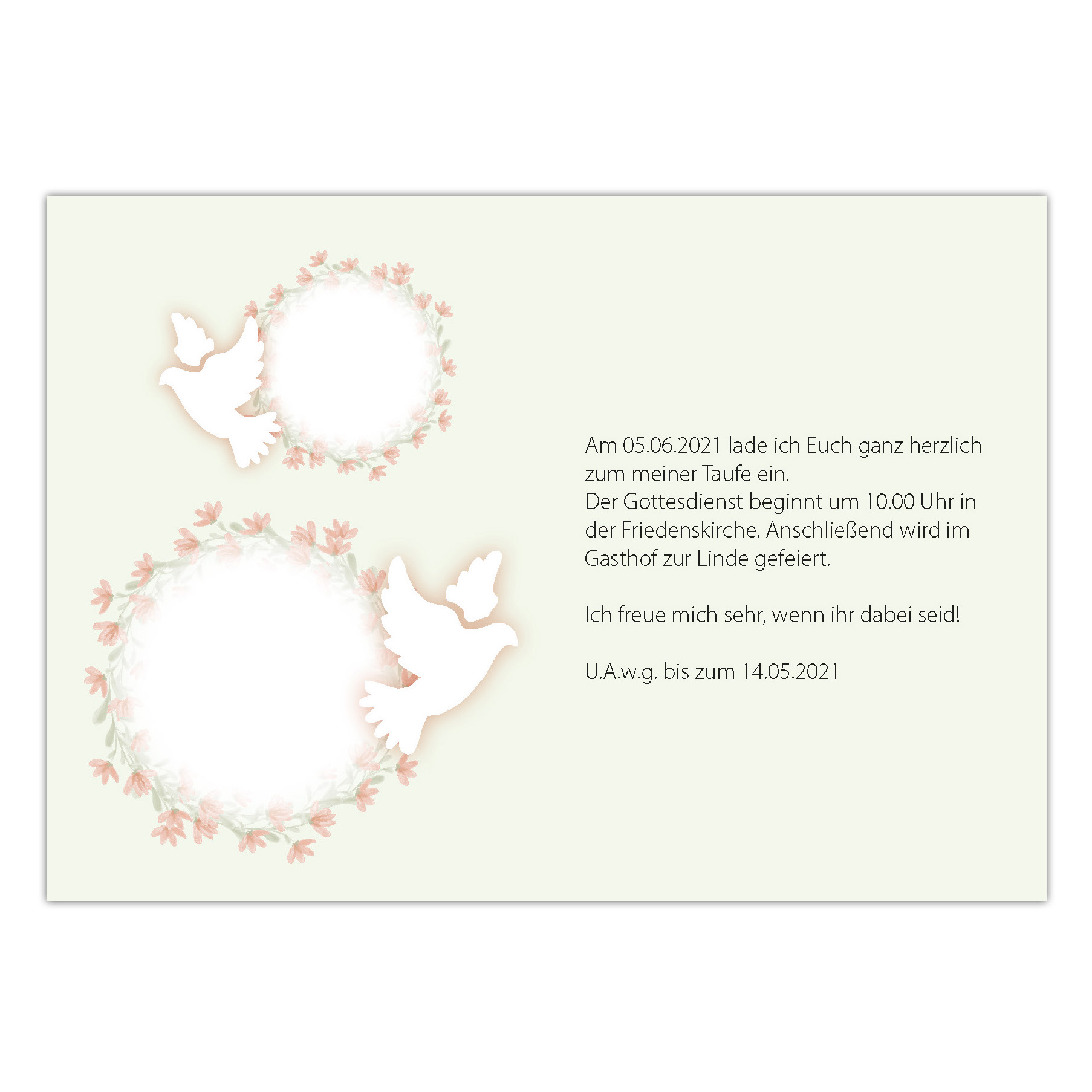 Karte Taufe 02 A6 Seite 1 Karte Taufe 02 A6 Seite 2