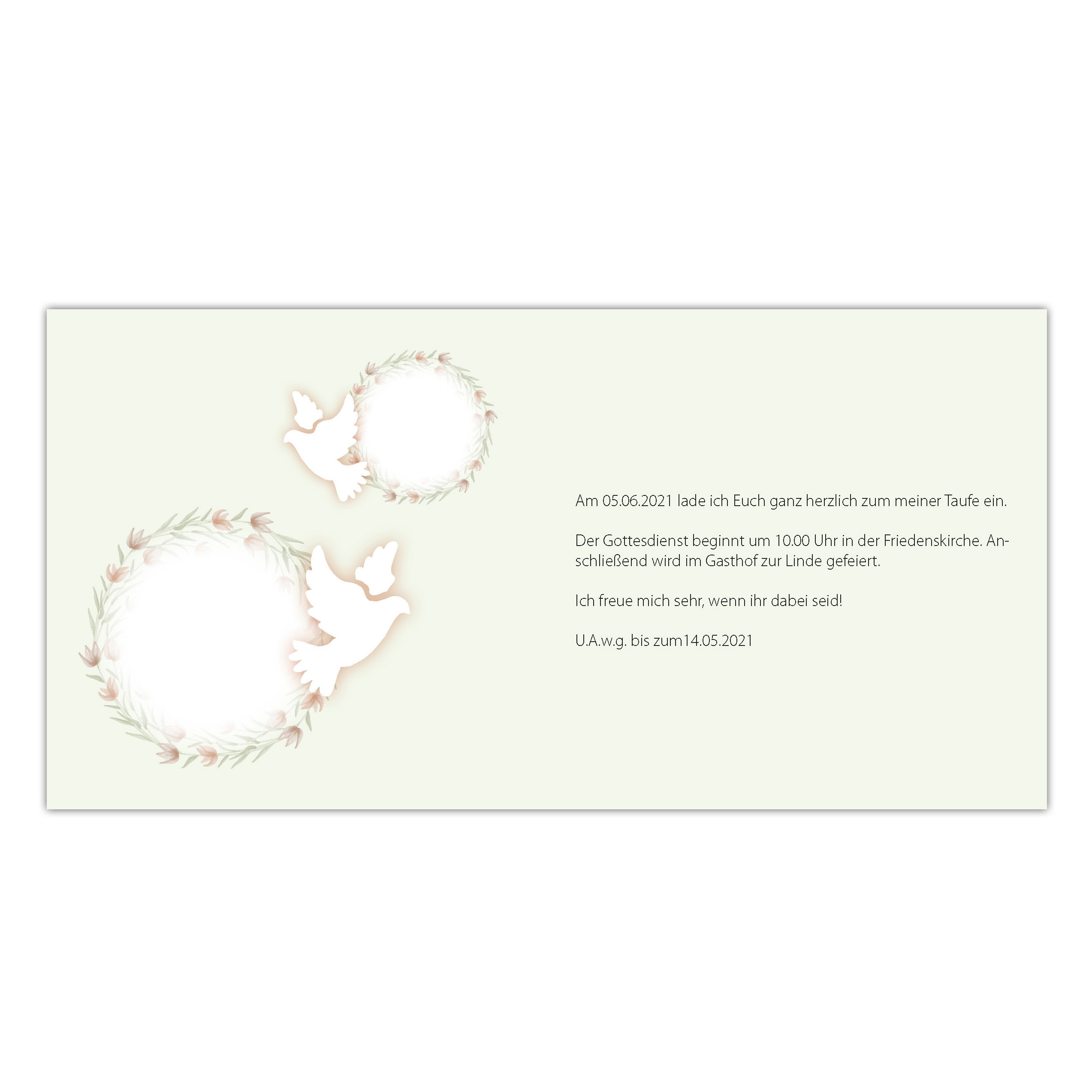 Karte Taufe Quadrat 02 Seite 2 Karte Taufe Quadrat 02 Seite 2