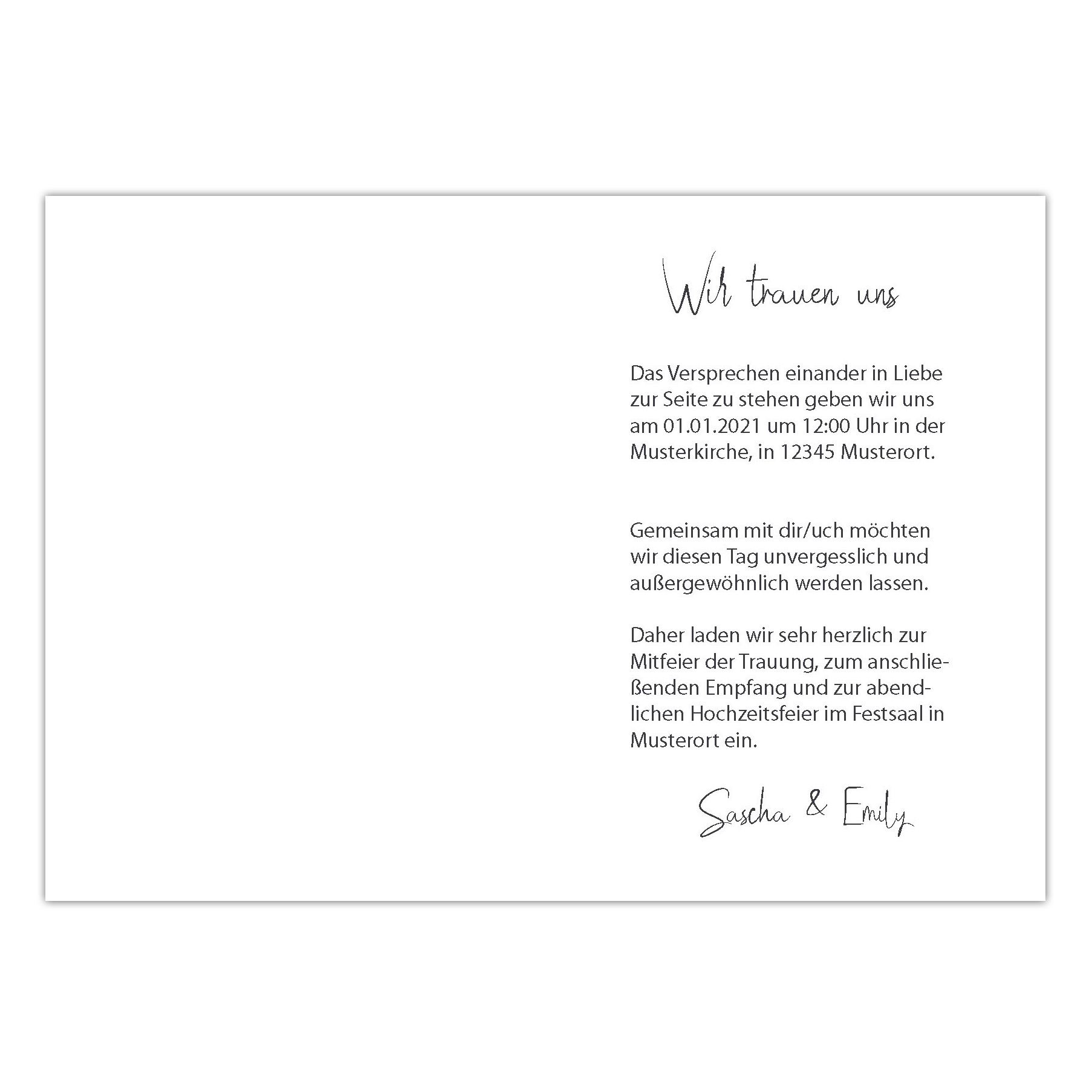 Hochzeitseinladung 02 Seite2 Hochzeitseinladung 02 Seite2