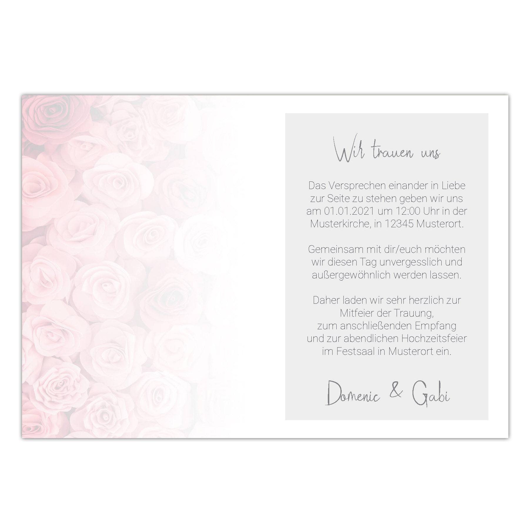 Hochzeitseinladung 05 Seite 2 Hochzeitseinladung 05 Seite 2