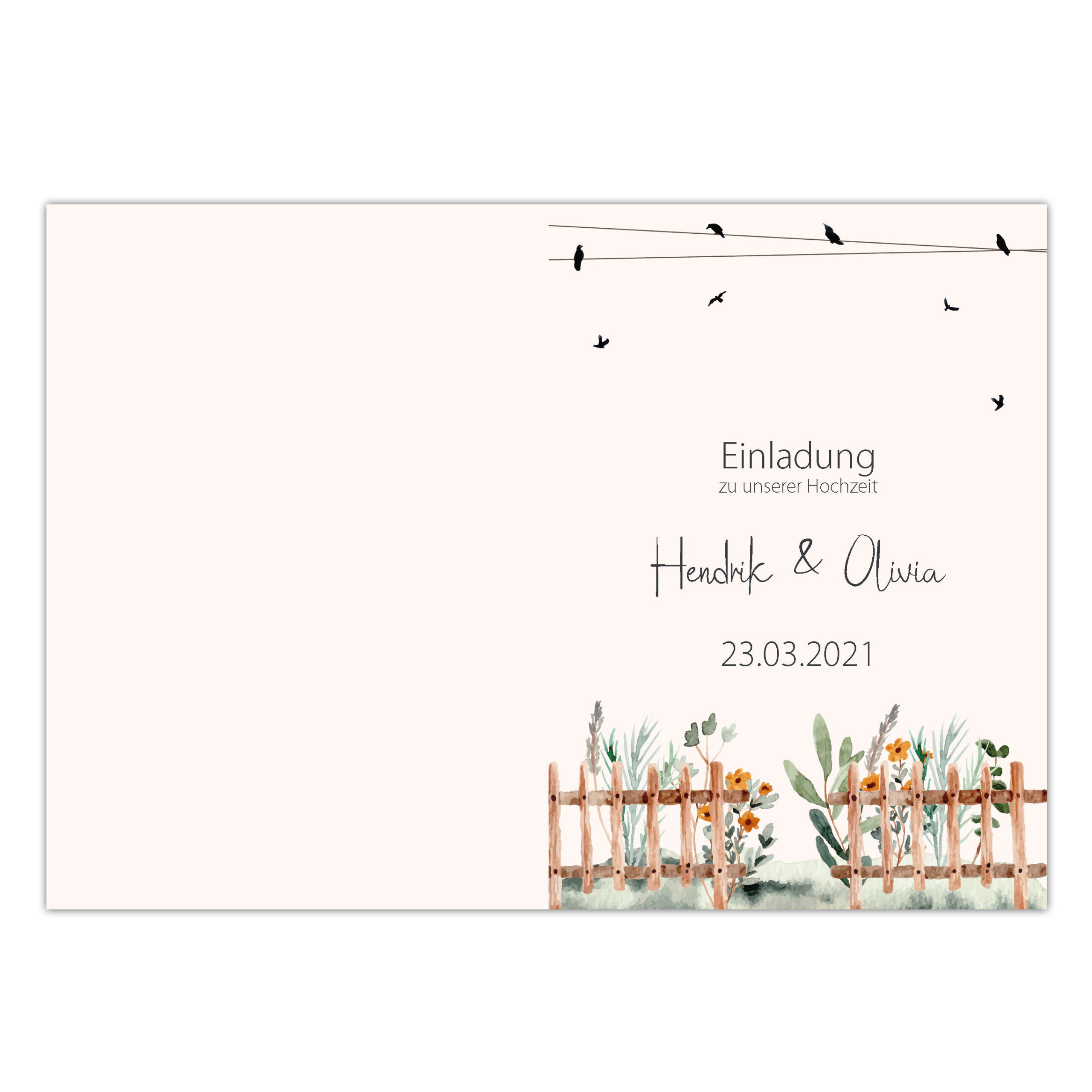 Hochzeitseinladung 06 Seite 1 Hochzeitseinladung 06 Seite 1