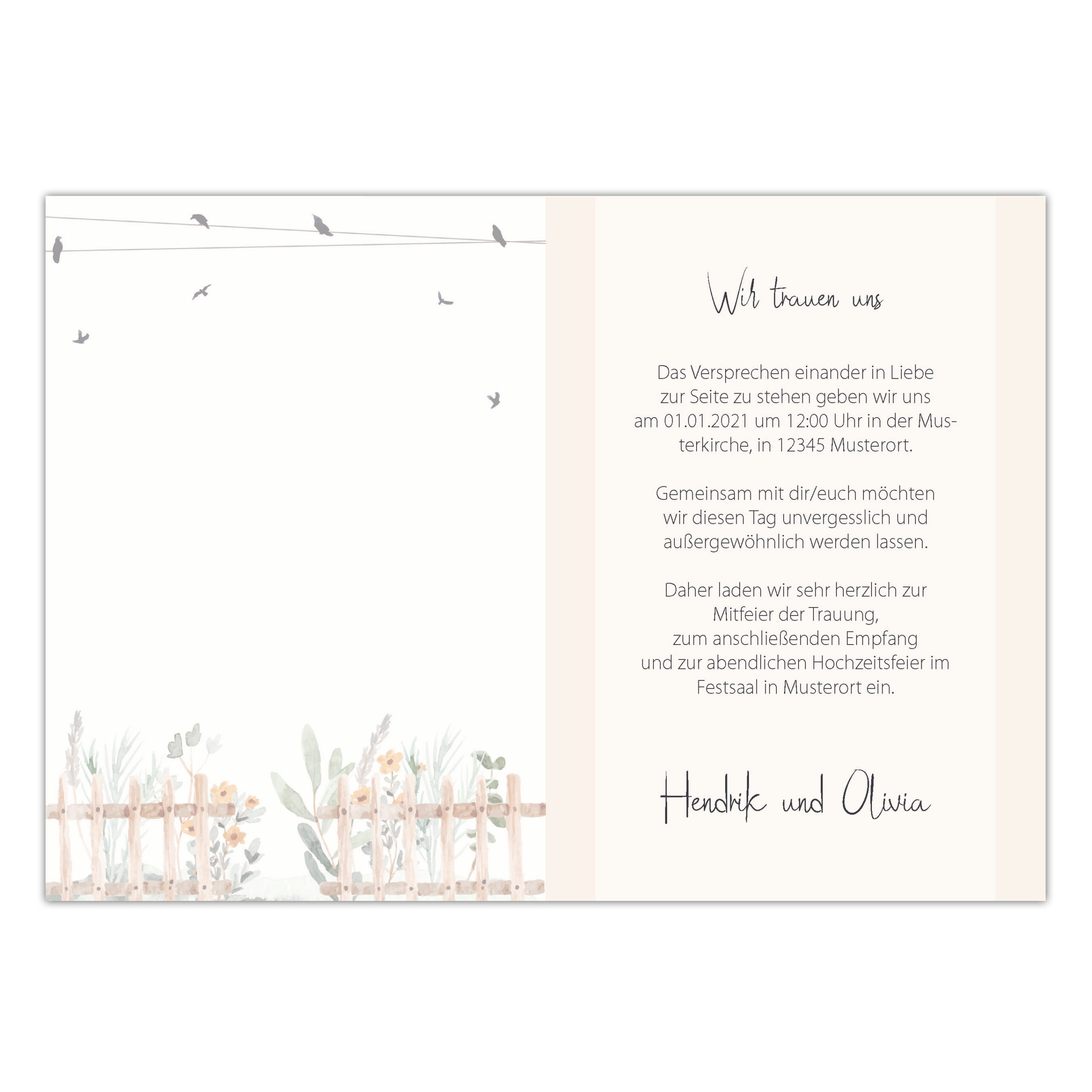 Hochzeitseinladung 06 Seite 2 Hochzeitseinladung 06 Seite 2