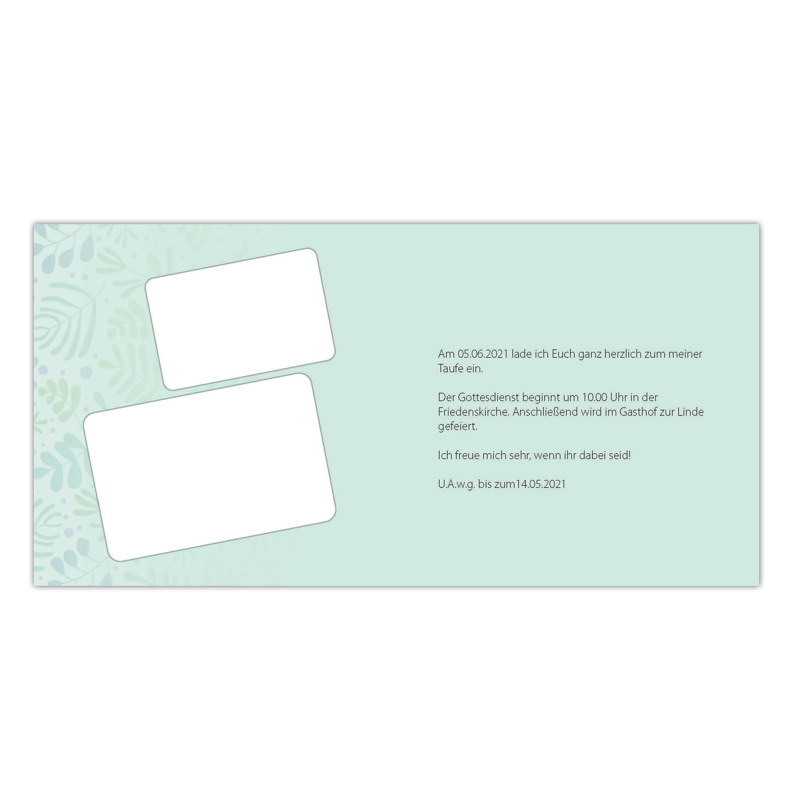 Karte Taufe Quadrat 04 Seite 2 Karte Taufe Quadrat 04 Seite 2