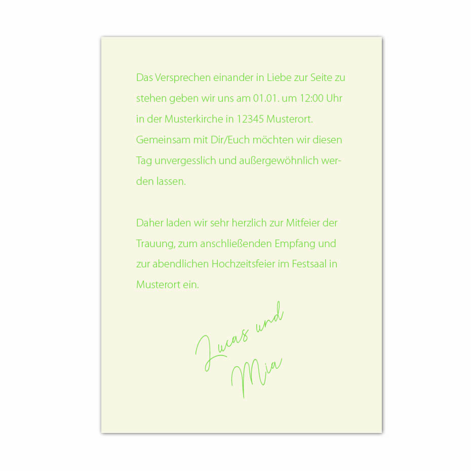 Hochzeitseinladung Seite 2