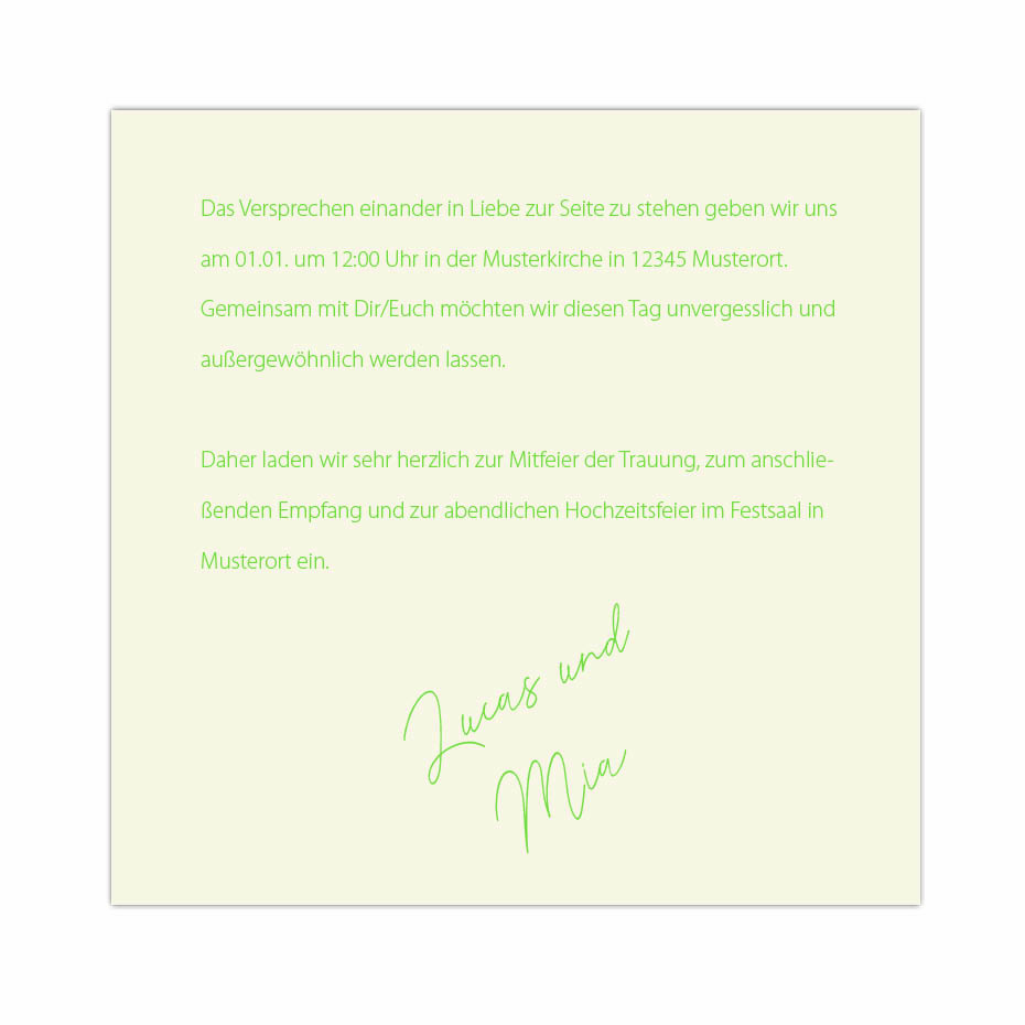 Hochzeitseinladung Quadrat Seite 2 Hochzeitseinladung Quadrat Seite 2