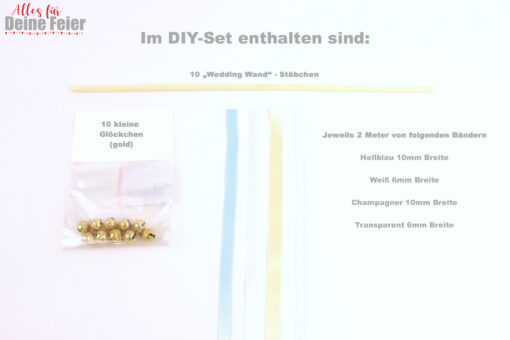 DIY Kit Wedding Wands blau