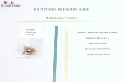 DIY Kit Wedding Wands mintgrün-silber